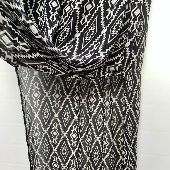 Black & Cream Geometric Patterned Maxi Skirt (XL) - Picture 5 of 10